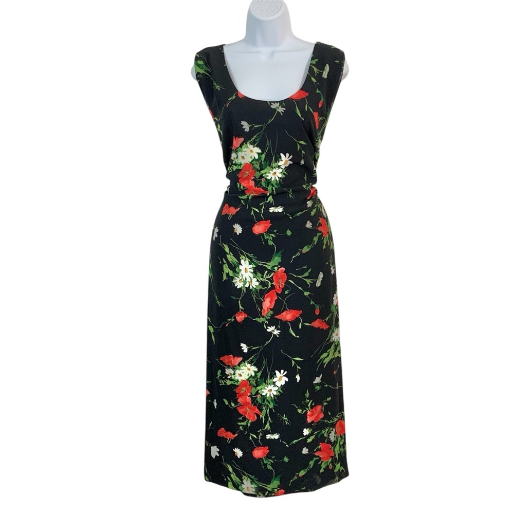 R&K ORIGINALS Vintage Floral Tie Back Sleeveless Maxi Dress Sz 26W